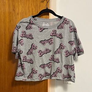 Barbie Gray Crop Top with Pink Accents